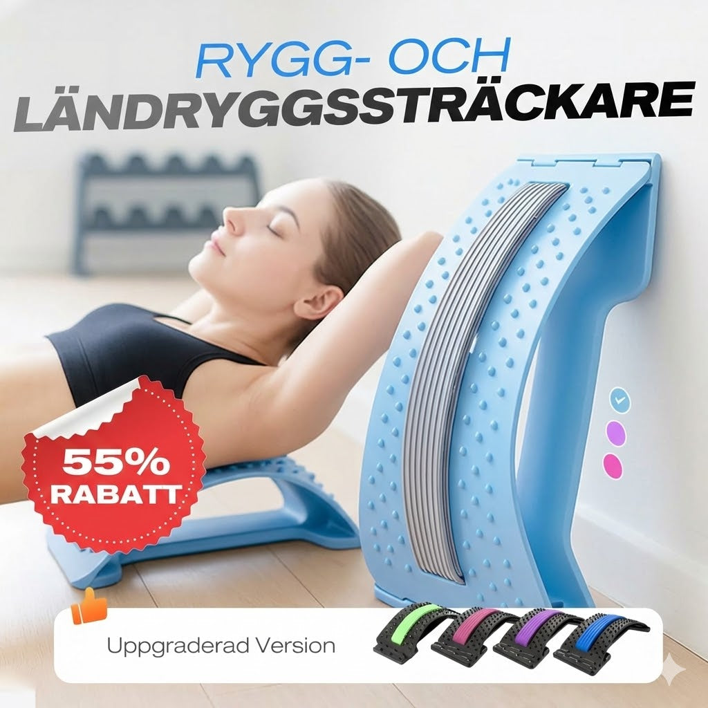 Magnetisk akupunkturmassage och ryggsträckare för ländryggen