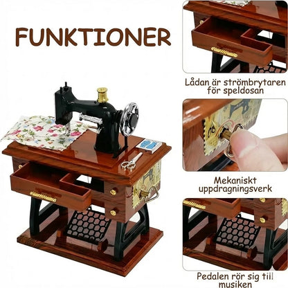 Minisymaskin speldosa i trä