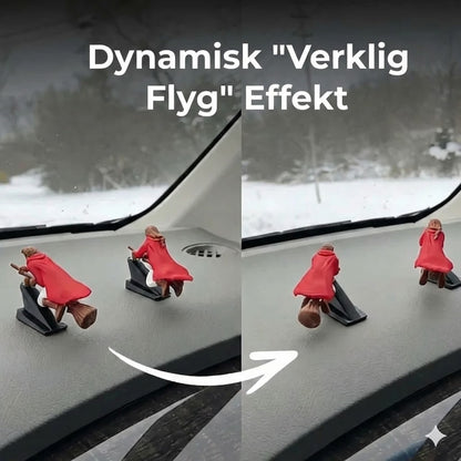 Magisk kvastdekoration till bilens instrumentbräda
