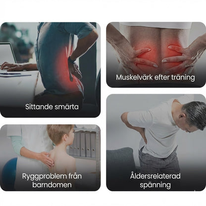 Magnetisk akupunkturmassage och ryggsträckare för ländryggen