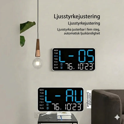 Multifunktionell dekorativ digital LED-väggklocka