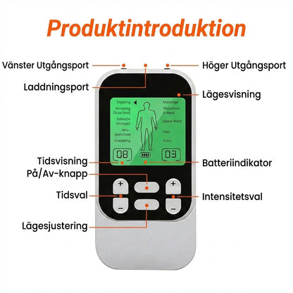 Bärbar tvåkanals TENS-muskelstimulator