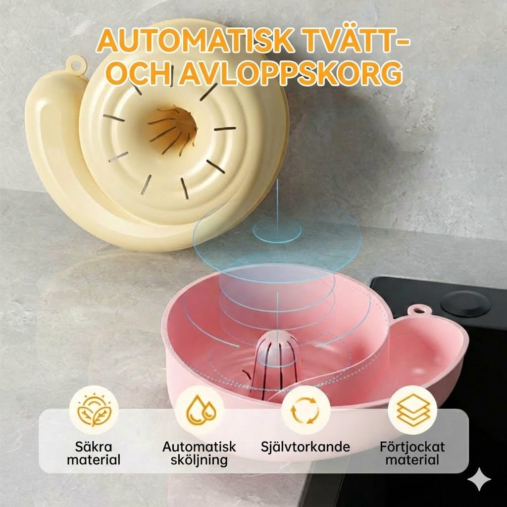 Automatisk tvätt- och avrinningskorg för frukt och grönsaker