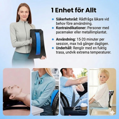 Magnetisk akupunkturmassage och ryggsträckare för ländryggen