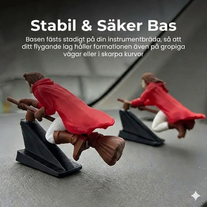 Magisk kvastdekoration till bilens instrumentbräda