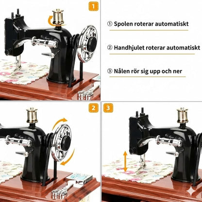Minisymaskin speldosa i trä