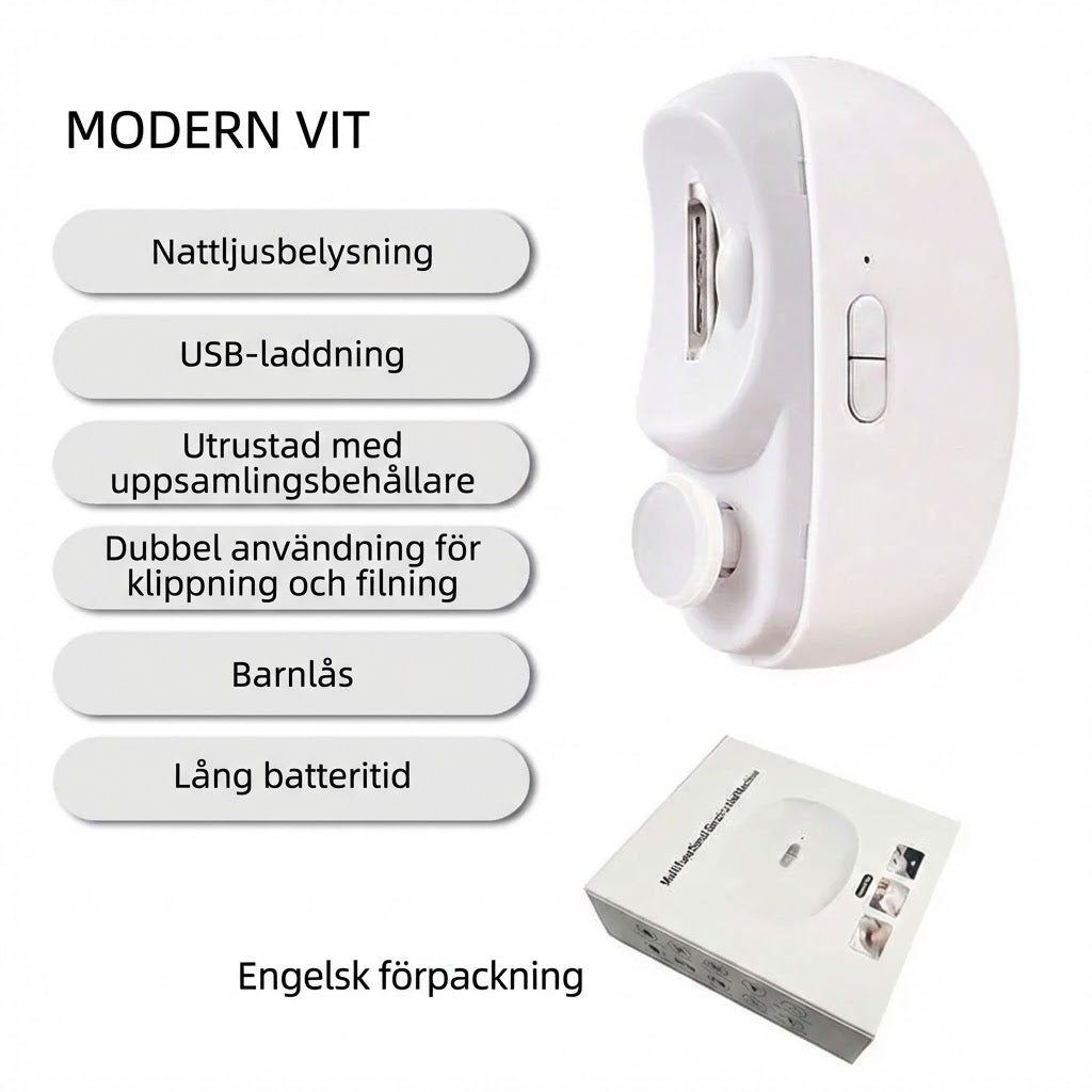 3-i-1 elektrisk poleringsmaskin och automatisk nagelklippare