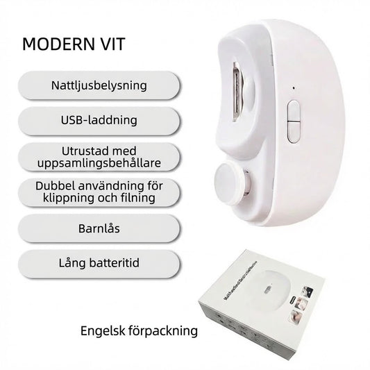 3-i-1 elektrisk poleringsmaskin och automatisk nagelklippare