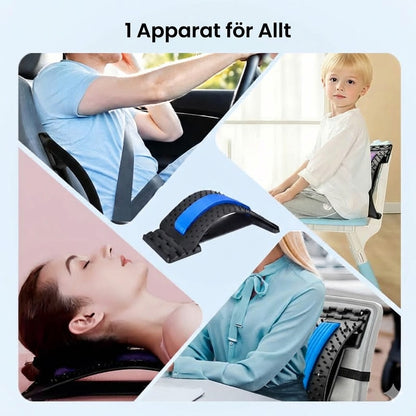 Magnetisk akupunkturmassage och ryggsträckare för ländryggen