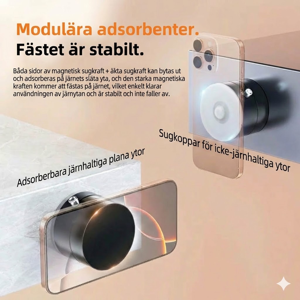 Hopvikbar bärbar magnetisk mobilhållare