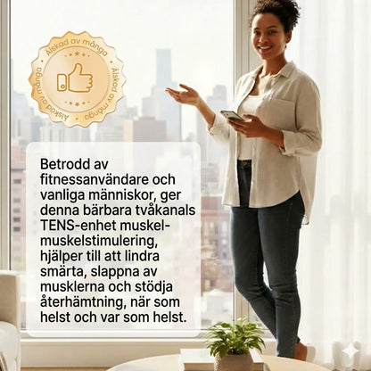 Bärbar tvåkanals TENS-muskelstimulator