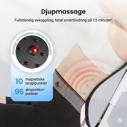Magnetisk akupunkturmassage och ryggsträckare för ländryggen